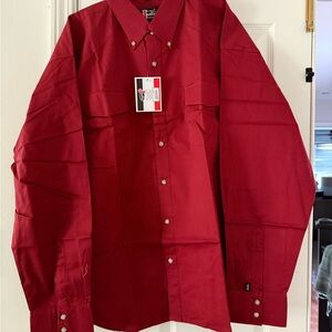 Justin Boots Red Casual Button Down Shirt